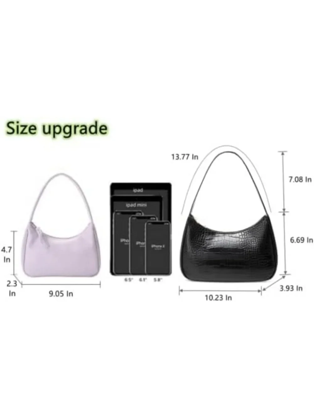 Cute Hobo Tote Bag for Women, Mini Clutch Purse with Zipper Closure, Stylish